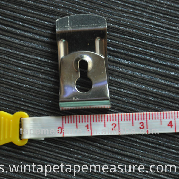 Uso personalizado de clip de cinturón de cinta métrica de metal de acero para cinta métrica